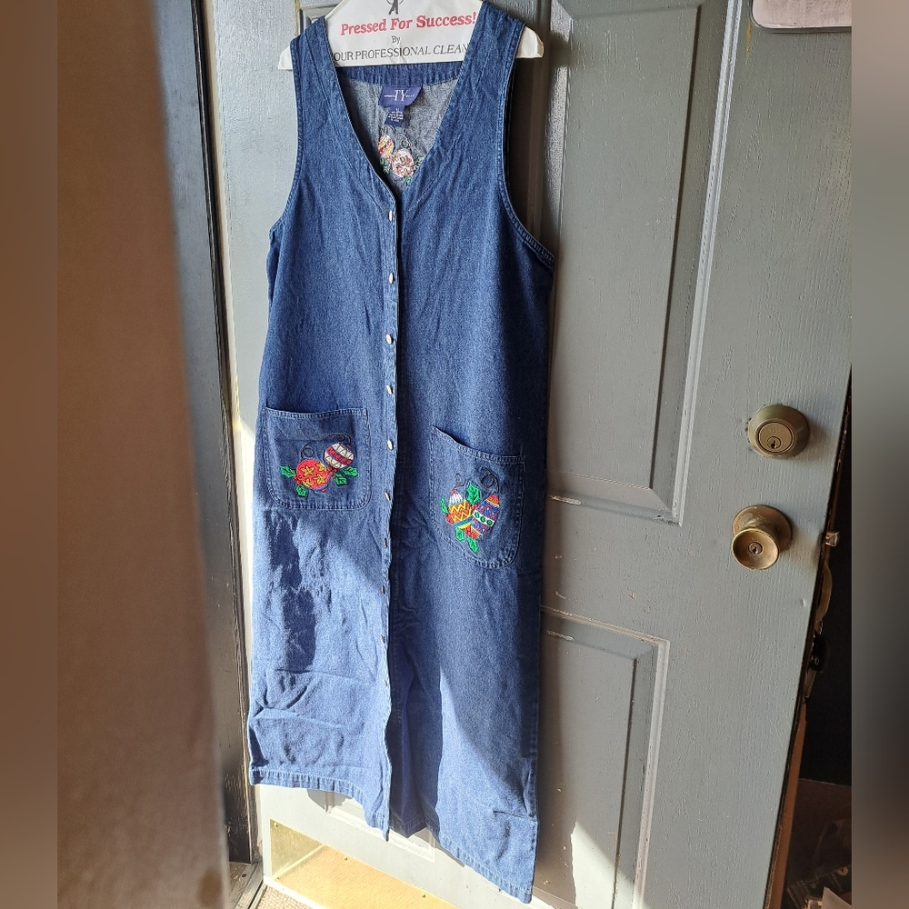 Original TY Wear Denim Christmas Dress sz 12